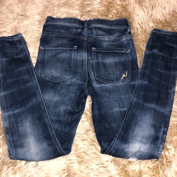 Express High Rise Distressed Denim - Picture 2 of 3
